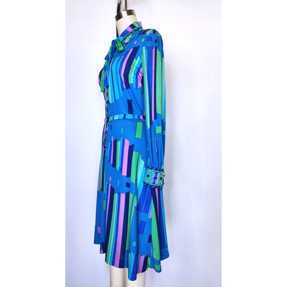 Vintage Pucci-esque Dress - Made in Italy Psychedelic Dress - 60s 70s XS - S - Picture 6 of 10